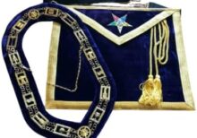 OES WORTHY PATRON|MATRON MASONIC APRON AND CHAIN COLLAR, EASTERN STAR APRON Blue