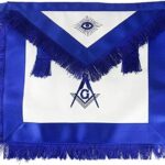 Master Mason Masonic Apron Blue Lodge Leather Square & Compass blue fringe