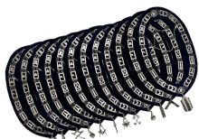 Masonic Regalia Blue Lodge Officer Blue Chain Collars Silver Plated - Set Of 12 Masonic Regalia Blue Lodge Officer Blue Chain Collars Silver Plated - Set Of 12